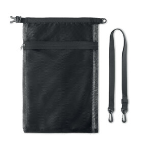 210D RPET wasserdichte Tasche mit Reißverschluss und RPET-Mesh. Fassungsvermögen: 6 Liter.-Schwarz-8719941055094-3