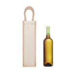 Tasche für eine Flasche Wein aus Jute und Leinwand 320 gr/m². Flasche nicht enthalten-Beige-8719941053458-1