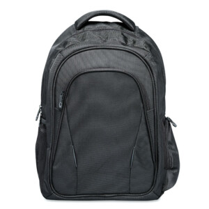 15'' Laptop-Rucksack mit Fächern. Einschließlich mehrerer Taschen und eines Stifthalters. Gepolsterter Rücken und Riemen. 1680D-Polyester-Schwarz-8719941011182-1