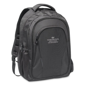 15'' Laptop-Rucksack mit Fächern. Einschließlich mehrerer Taschen und eines Stifthalters. Gepolsterter Rücken und Riemen. 1680D-Polyester-Schwarz-8719941011182-5