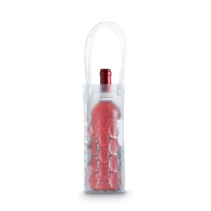 Kühltasche aus transparentem PVC. Für eine Flasche. Legen Sie die Kühltasche vor Gebrauch in den Gefrierschrank.-Transparent-8719941019447-2