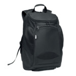 Multifunktionaler Sportrucksack aus RPET 600D mit mehreren Fächern (darunter ein gepolstertes Fach für den Paddelschläger). Beinhaltet einen verstellbaren Schulterriemen.-Schwarz-8719941054424