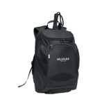 Multifunktionaler Sportrucksack aus RPET 600D mit mehreren Fächern (darunter ein gepolstertes Fach für den Paddelschläger). Beinhaltet einen verstellbaren Schulterriemen.-Schwarz-8719941054424-5