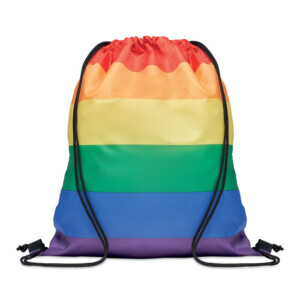 Rainbow Drawstring Bag aus 210D RPET Polyester mit PP Drawstrings.-Mehrfarbig-8719941056022