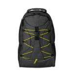 Rucksack aus zweifarbigem 600D-Polyester mit kontrastfarbenem Gesicht und reflektierender Kordel auf der Vorderseite. Netztaschen auf beiden Seiten.-Grün-8719941001381