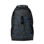 Rucksack aus zweifarbigem 600D-Polyester mit kontrastfarbenem Gesicht und reflektierender Kordel auf der Vorderseite. Netztaschen auf beiden Seiten.-Königsblau-8719941001374