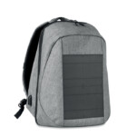 Rucksack aus zweifarbigem 600D-Polyester mit integriertem Solarladegerät und USB-Anschluss. Ladezeit ca. 6 Stunden in der Sonne. 2 Hauptfächer (für 13'' PC). Innentaschen. Gepolsterter Rücken und Riemen.-Schwarz-8719941041356