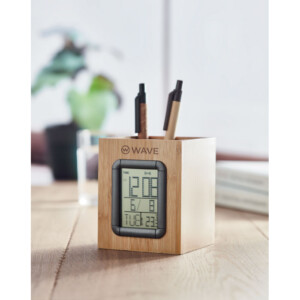 Wecker und Thermometer. 2 Batterien enthalten.-Holz-8719941053854-2