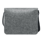 Umhängetasche oder Laptoptasche aus RPET-Filz mit Klettverschluss. Polyester-Schultergurt. Passend für einen 15-Zoll-Laptop.-Grau-8719941052048-1