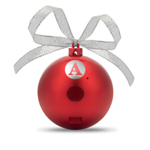 Kabelloser 5.0 Weihnachtskugel-Lautsprecher aus ABS. Einfache Verbindung mit allen Wireless-kompatiblen Geräten. 300 mAh Li-Ionen-Akku. Inklusive Ladekabel. Ausgangsdaten: 3W und 4 Ohm. Reichweite: 10m.-Rot-8719941000087-5